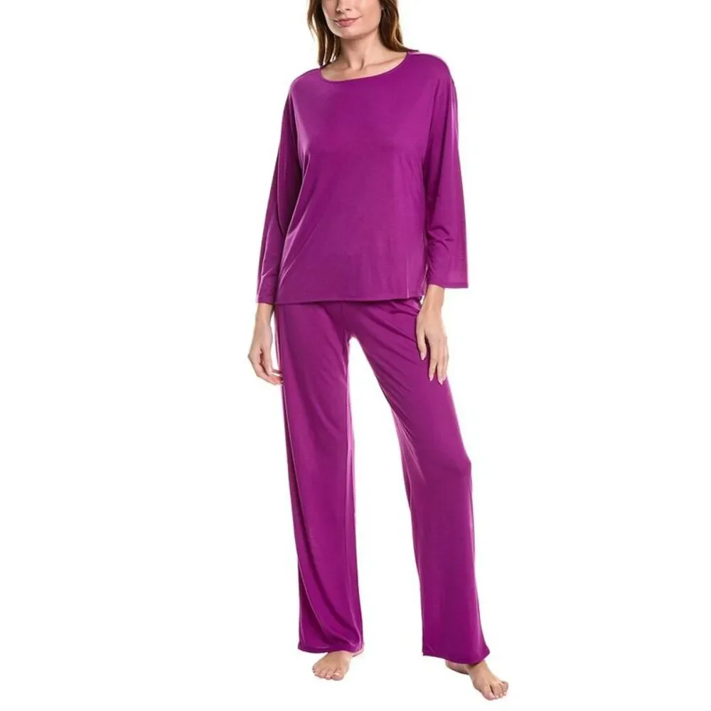N Natori Womens  2Pc Shirt & Pant Set, Purple